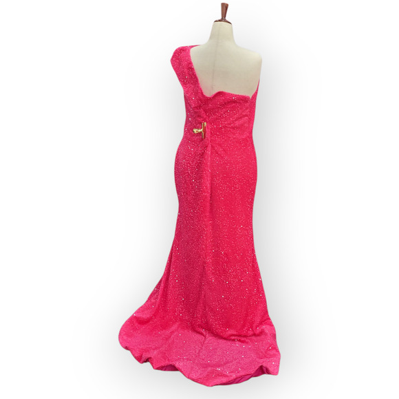 Hot Pink Evening Gown Size 24 - Picture 6 of 11